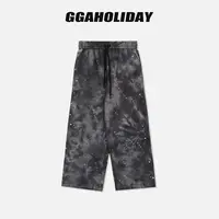 GGAHOLIDAY秋冬宽松潮流街头卫裤水墨扎染复古阔腿休闲裤-154027