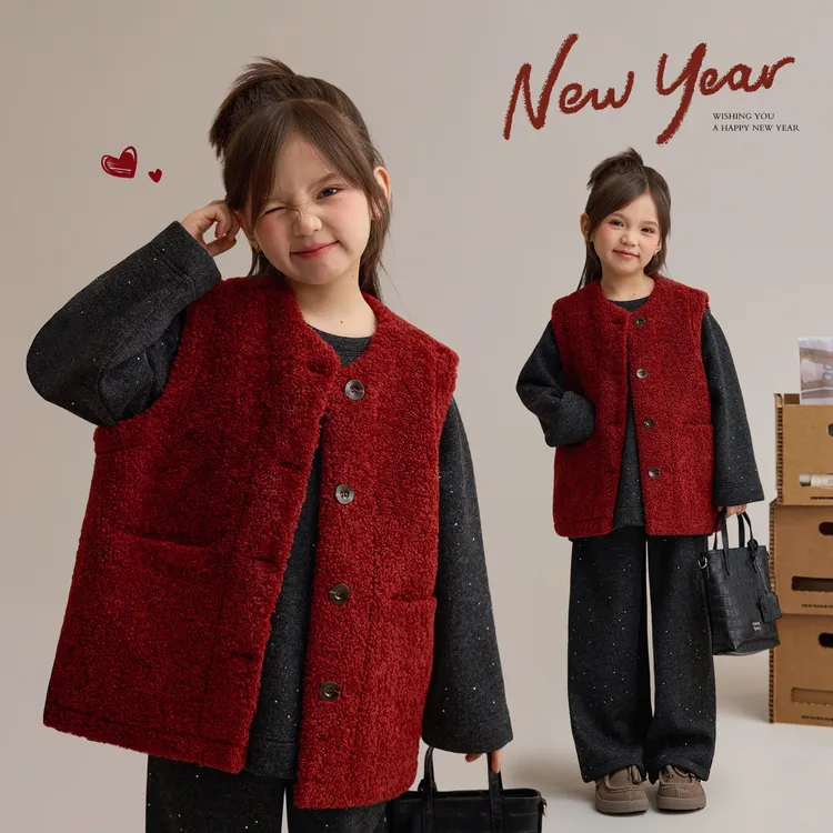 新年款【福运绵绵】环保皮毛一体毛毛腔调保暖马甲 9360D