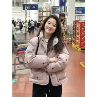 WenWen小个子韩版时尚蝴蝶结棉服加厚保暖高贵上档次外套2397