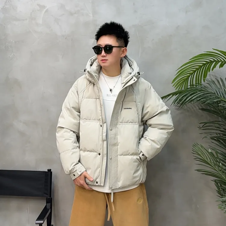 LKT.NINE冬季潮牌90白鸭绒连帽短款羽绒服男百搭防风保暖外套8568