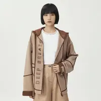 不支持退换/美拉德风百搭连帽明线字母连帽宽松长袖外套1400541