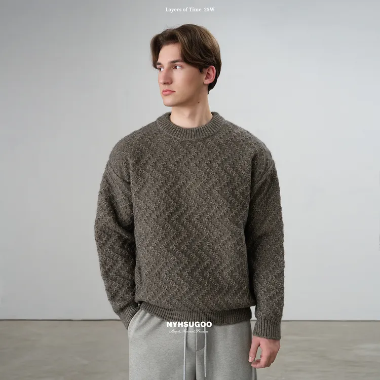 NYHSUGOO/南乙秋冬18支合股北极绒毛纱针织高克重3988男士毛衣