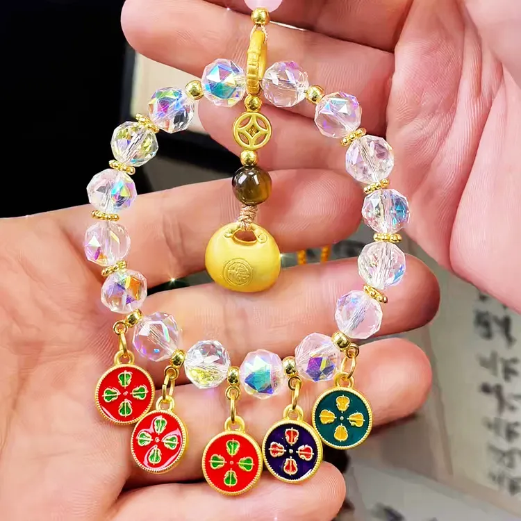 五彩炫彩水晶轻奢高档礼物小金陀福袋后视镜挂饰内饰网红车载挂件