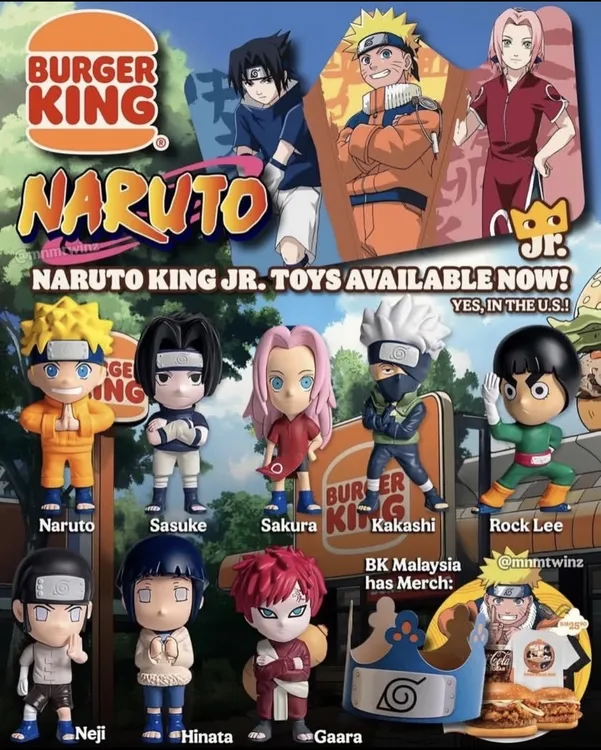 【正品代购】火影忍者汉堡王联名鸣人佐助我爱罗周边玩偶手办