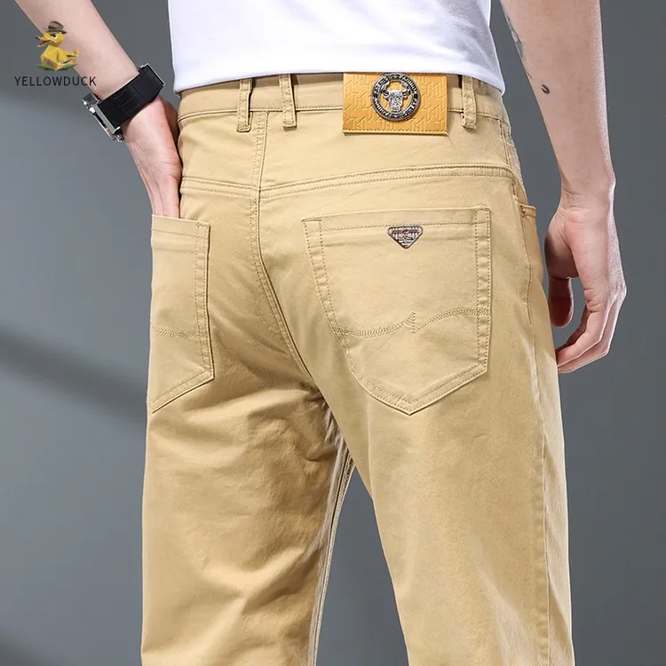 2025秋冬季新款男士休闲裤修身直筒纯棉百搭中青年商务西裤长裤子