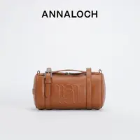 ANNALOCH再生系列再生真皮运动户外休闲时尚单肩手提斜挎圆筒包