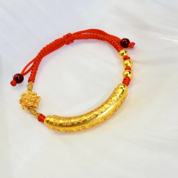 合金布艺手链 复古宫廷编绳欧美风法式素款可调节女款金色传承