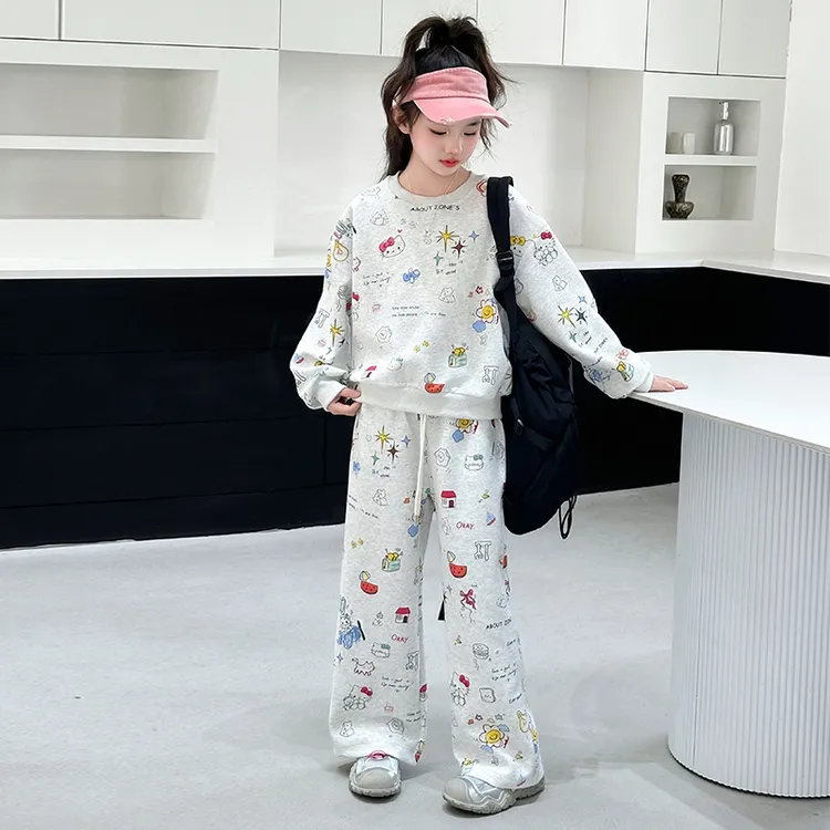 MK&UR.BV女童春秋套装2025新款女孩春秋款洋气时髦休闲卫衣两件套