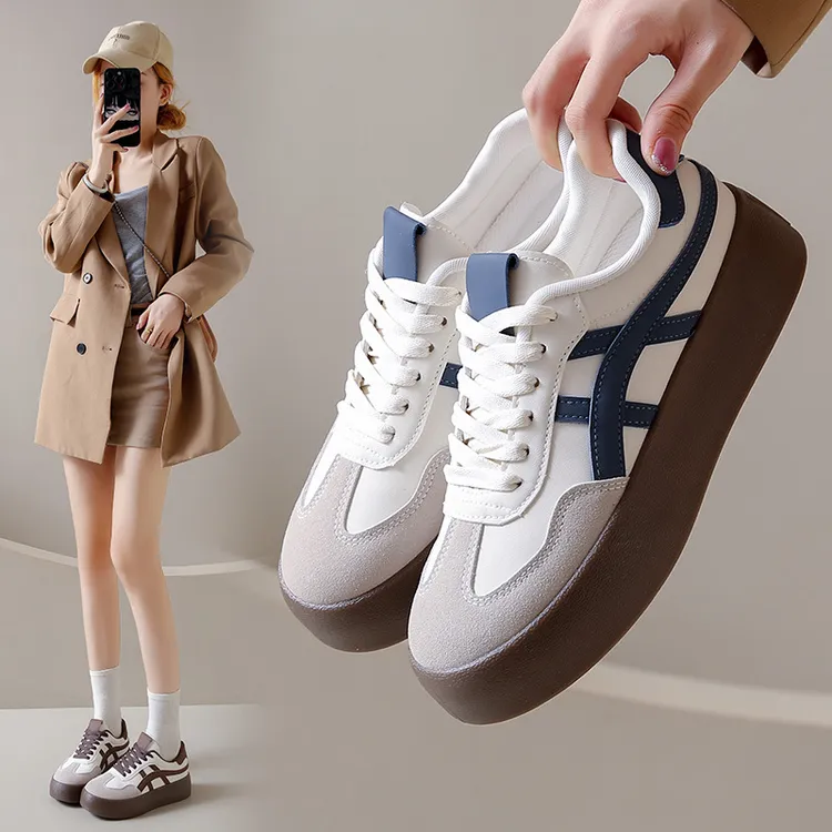 德训小白鞋女情侣款2025秋季新款透气ins潮跑步休闲板鞋女