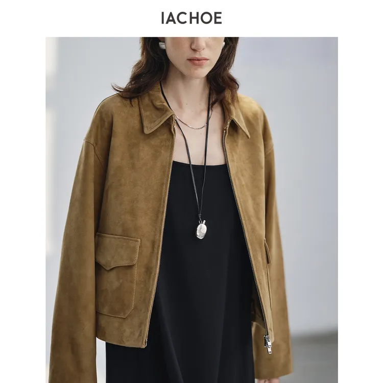 IACHOE羊皮反绒皮衣3561527005