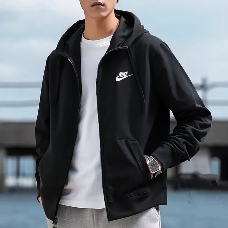 Nike耐克男子外套正品2025秋冬保暖针织连帽夹克卫衣男BV2649-010