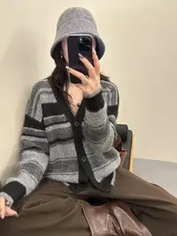 厚款潮牌女装毛衣上衣时尚外套秋冬小香风撞色