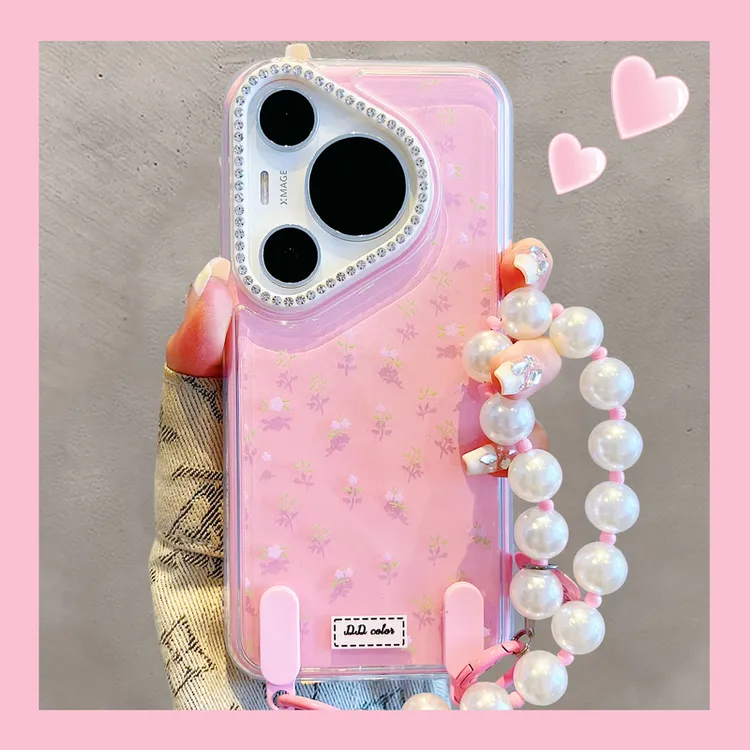 适用华为Pura70pro+手机壳mate70pro温柔唯美小碎花腕带mate60pro