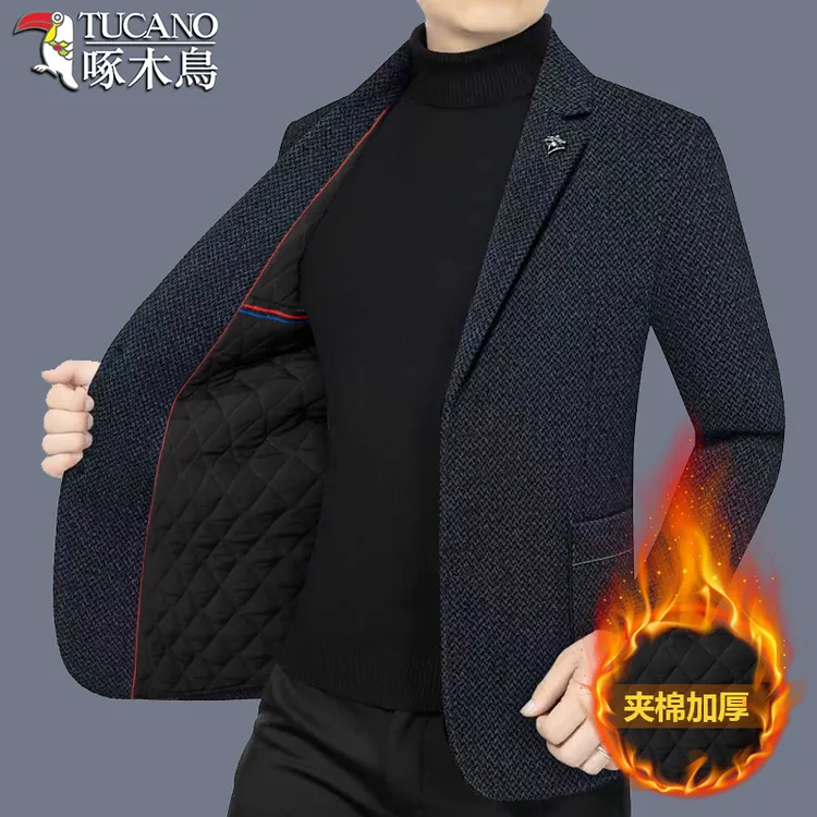 啄木鸟男装2025新款男士西装外套休闲西服上装四季秋冬装上衣时尚