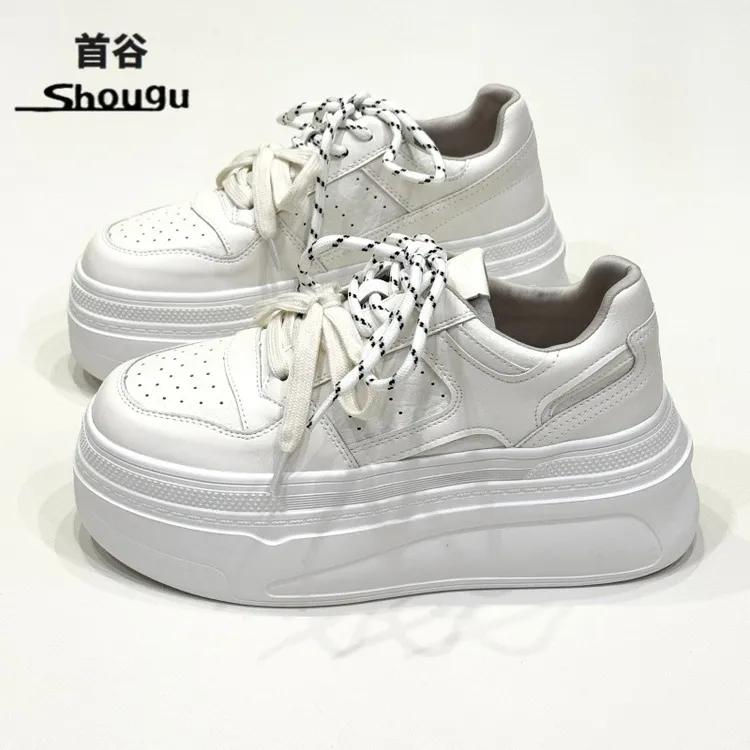 shougu/首谷2026春季新款增高松糕厚底小白鞋女小个子休闲板鞋女