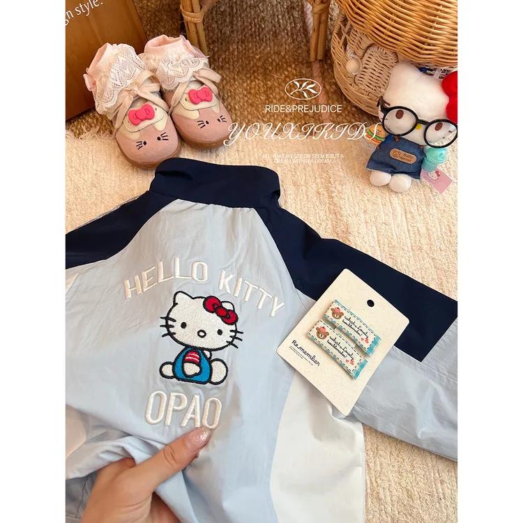 现飞飞家·蕾丝KT25新款时尚撞色重工刺绣春秋洋气休闲外套 FF2882