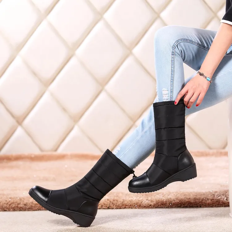 35-43大码冬季女鞋保暖女靴棉靴雪地靴防滑厚底防水台低跟妈妈鞋