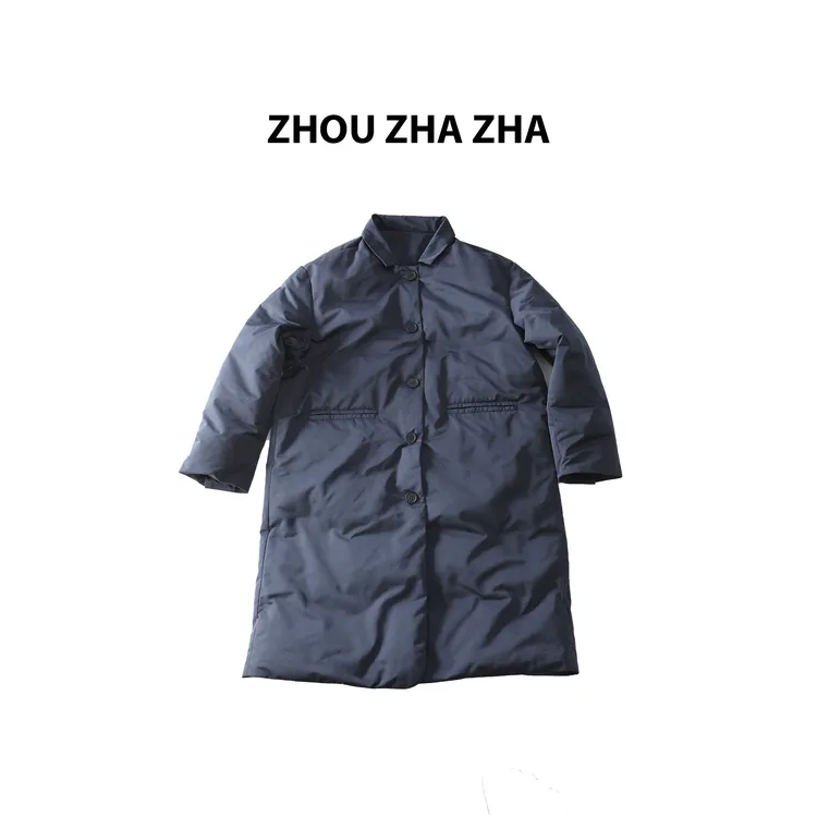 【周炸炸】秋冬新款欧美街头翻领加厚西服款羽绒服中长款#541690