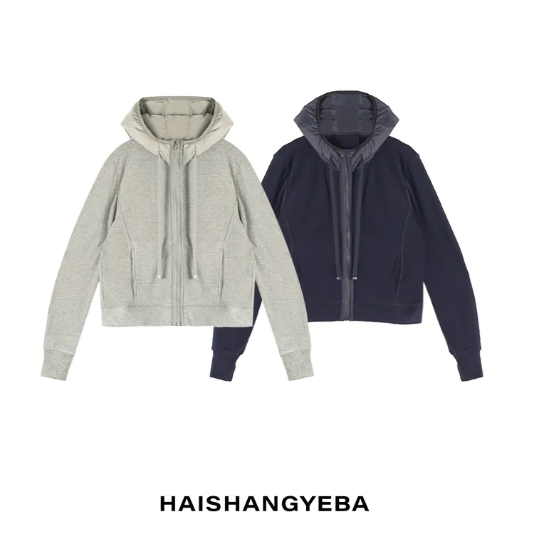 【海上叶爸】新款2025秋冬百搭羊毛桑蚕丝连帽宽松抽绳长袖卫衣