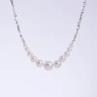 【魏来意】镀K金 澳白色碎银子微笑项链-4-10mm