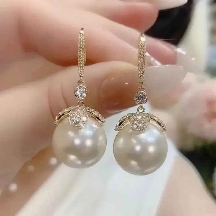 合金树脂耳饰 2轻奢时尚小众设计感微镶锆石气质百搭女款耳环精致商品图