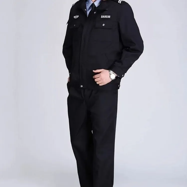 正品保安春秋套装男藏蓝色物业工作服行政夹克春秋保安服