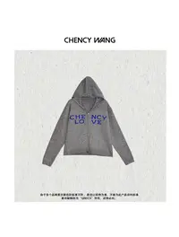 『CHENCY WANG』原创针织衫 设计款潮酷字母针织双拉链连帽衫