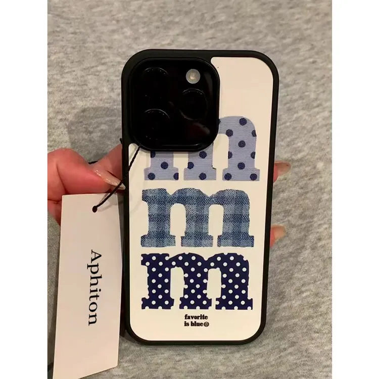 奥菲顿格纹波点M字母适用iPhone16/15pro亚克力苹果14/13手机壳12