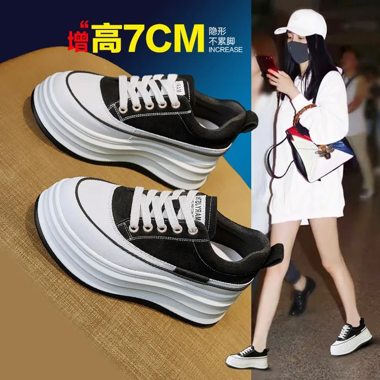 【香港DcSU专柜国际女鞋馆】内增高小白鞋女小个子2025新款爆款百