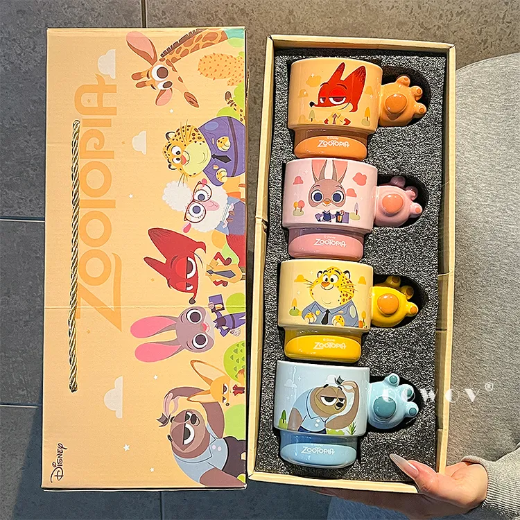 疯狂动物城陶瓷杯朱迪尼克水杯新款高颜值家用咖啡杯圣诞生日礼物