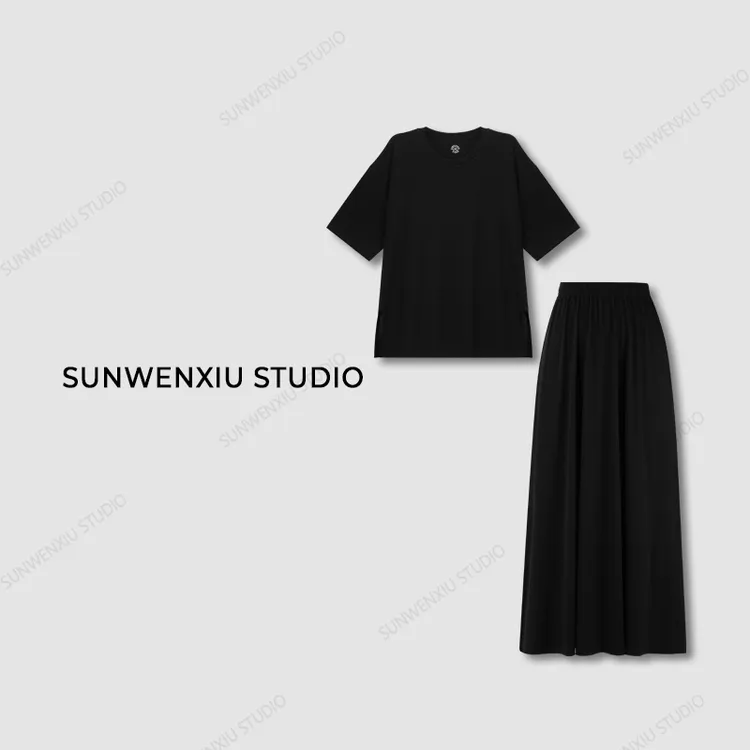 swx studio3店 “满分套装”冰丝凉感高品质高端面料醋酸两件套