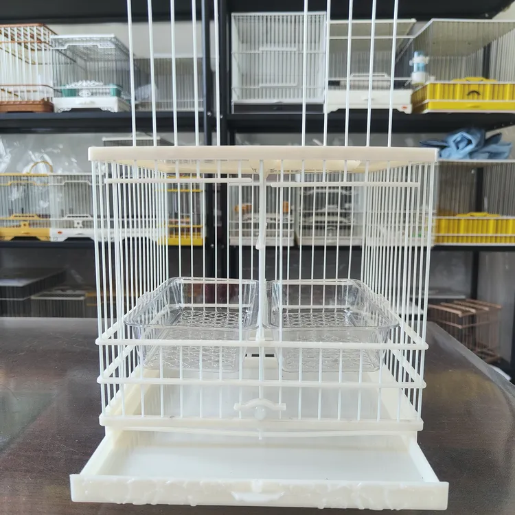 新款秀眼小型鸟洗澡笼【双开门 带隔断】