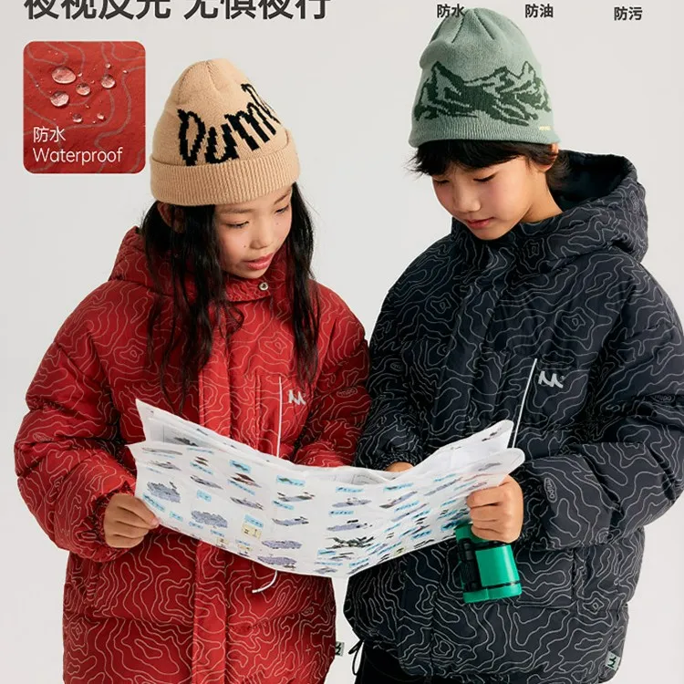 【90绒反光羽绒服】mipo秋冬加厚塔丝隆反光满印连帽厚