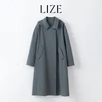 LIZE「巴顿风衣」高定雾光皱感莱赛尔.可拆卸连帽.法式外套L0246