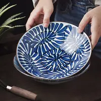 HASAMI-YAKI/波佐见烧一诚古染复古高颜值感日本手绘陶瓷餐具盘子