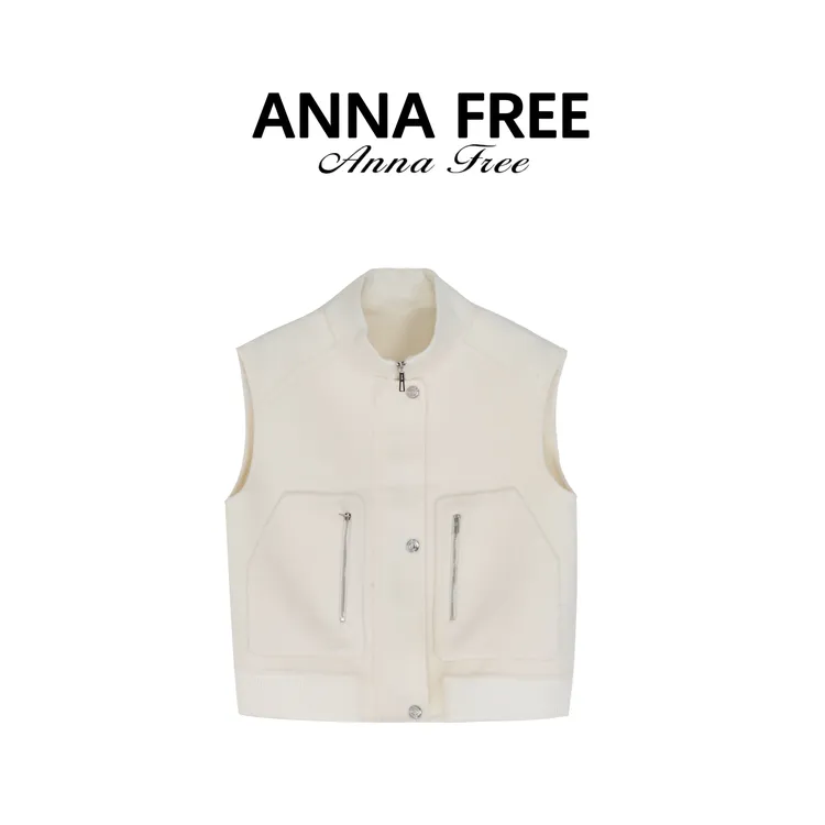 ANNA FREE 立领双面昵马甲女简约保暖冬季新款百搭无袖上衣Z8707