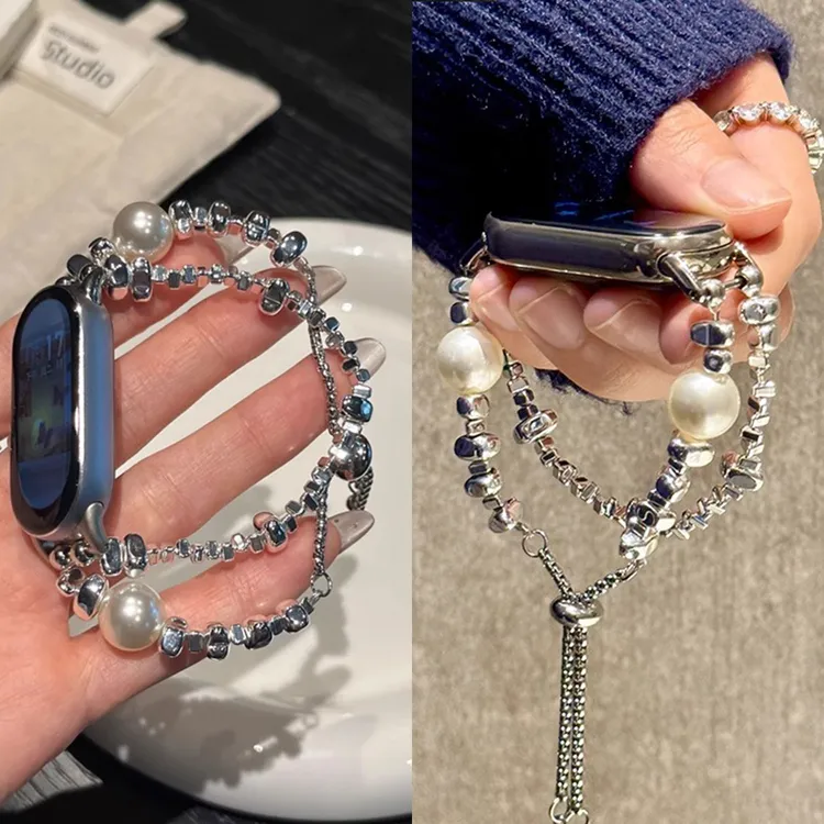 【碎银子】适用小米手环10表带9金属8腕带7手链6543小众配件