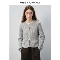 VEGACHANG【又见银山】针织开衫女2025新款早秋氛围感适毛衣0202XT