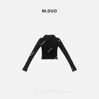 M.DUO 纯色显瘦秋季时尚休闲翻领修身上衣2093