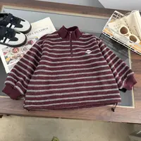 2025男童小狗针织毛衣儿童洋气绣花条纹卫衣BMD253950