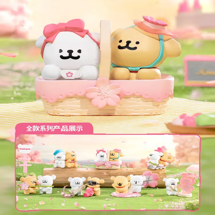 【正品】线条小狗浪漫樱花系列周边公仔玩偶桌面摆件女生礼物盲盒