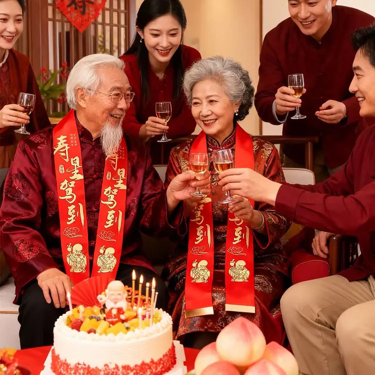 【919九霞丝带节】【新品上市】生日寿带老人生日包装祝寿丝带
