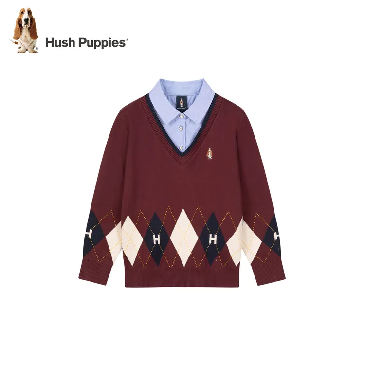 S暇步士童装2025年秋季新款儿童假两件针织线衣HPTDBD12CW849