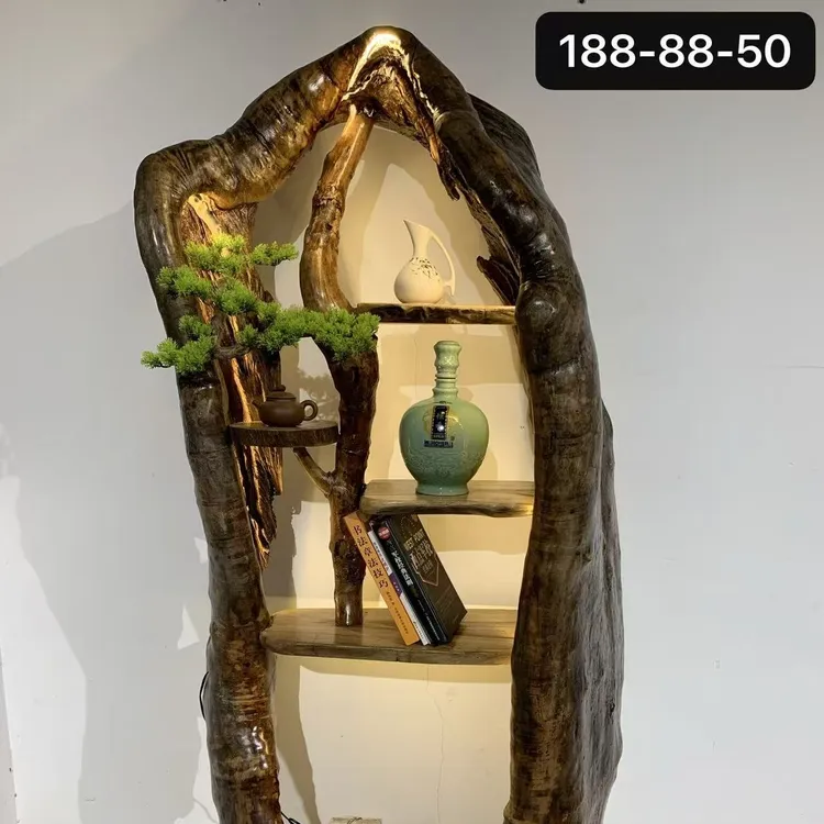 老樟木艺术博古架展示架