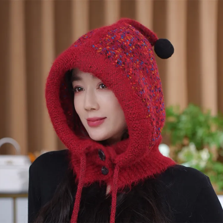秋冬套头帽滑雪巴拉克啦法针织帽子时尚保暖大头围
