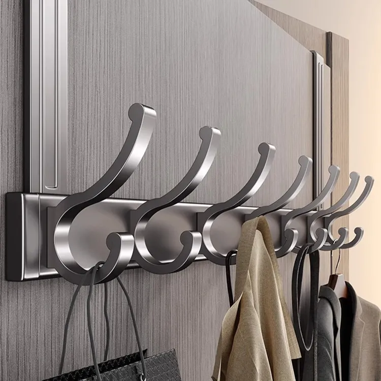 门后挂钩免打孔挂衣架置物衣服收纳架入户门上挂架壁挂衣钩高承重