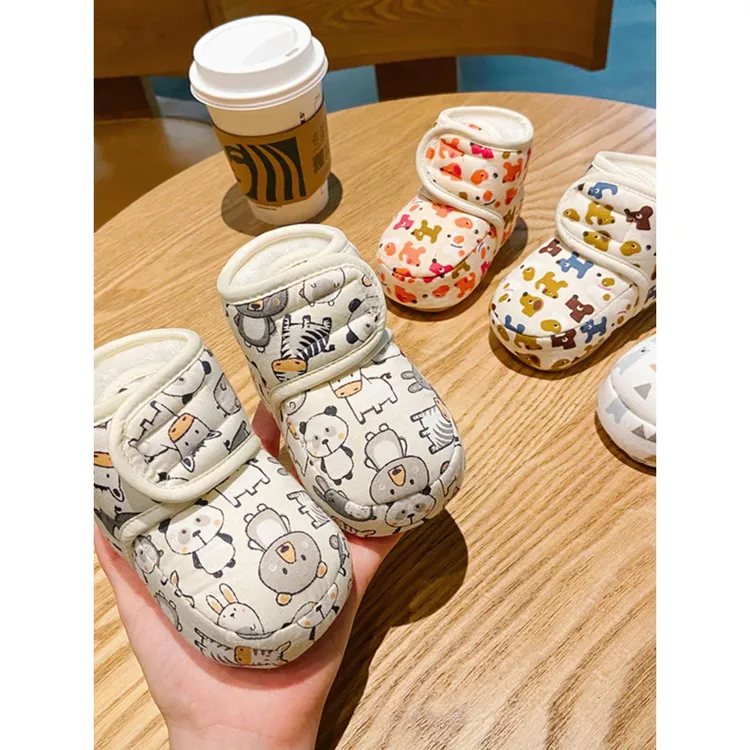 .加绒加厚宝宝不掉软底学步鞋秋冬季步前鞋婴儿鞋棉鞋