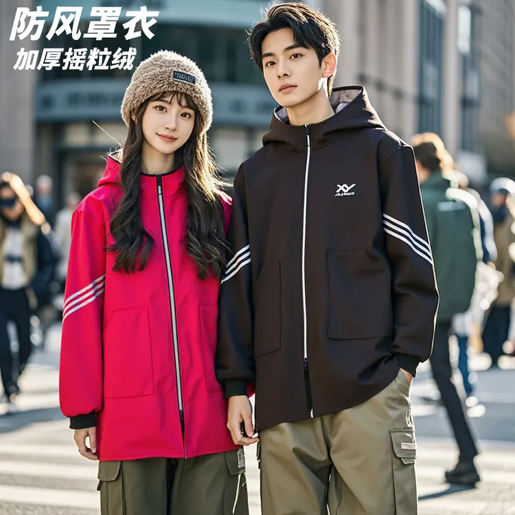 加绒加厚长袖秋冬大褂防污耐脏围裙定制印字干活外穿厨房家用男女