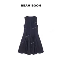 Beam Boon |【琉璃夏畔】风琴褶裥开衩立裁垂感挺括无袖连衣裙