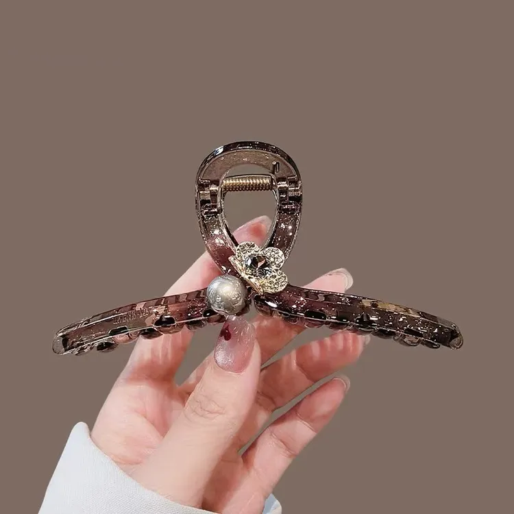 时尚大抓夹网红韩版春夏款网红花朵盘发夹鲨鱼夹头女百搭气质简约